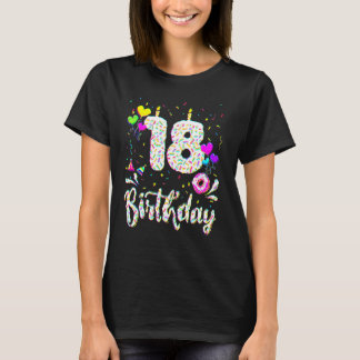 Camiseta de Aniversário de 18 Anos Menina Donut de