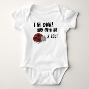 Camiseta de aniversário de 1 ano da ladybug fofa c