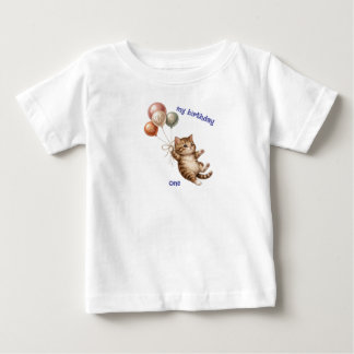 Camiseta de Aniversário de 1 Ano do Gatinho Fofo