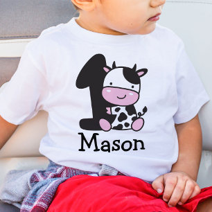 Camiseta de aniversário de 1 ano do menino com vac