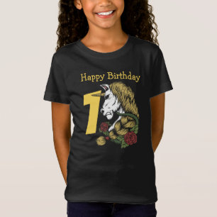 Camiseta de aniversário de 1 ano do Unicórnio Guer