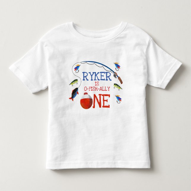 Camiseta de aniversário de 1 ano para meninos pesc (Frente)