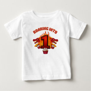 Camiseta de Aniversário de 1 Dragão Rugindo