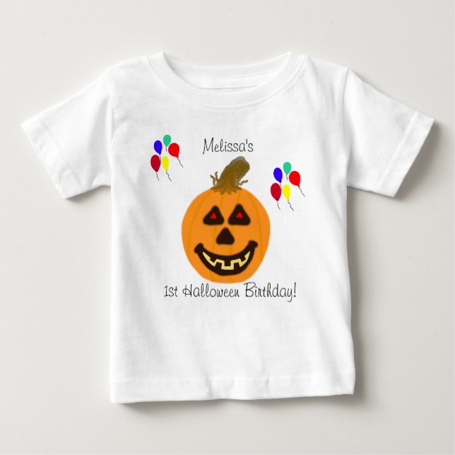 Camiseta de Aniversário de 1rua Halloween Pumpkin  (Frente)