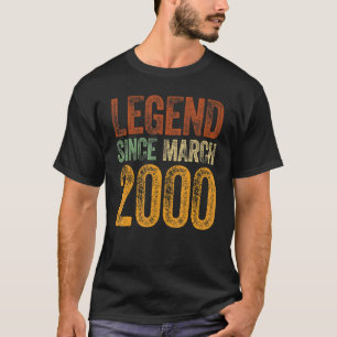 Camiseta de Aniversário de 22 Anos Nascido em Març