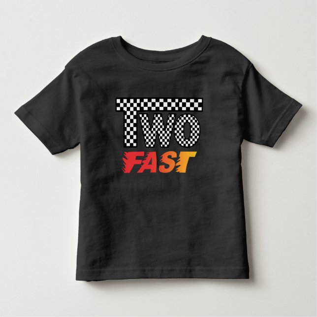 Camiseta de Aniversário de 2 Anos TWO Fast Toddler (Frente)