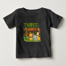 Camiseta de aniversário de 3 anos da selva para cr