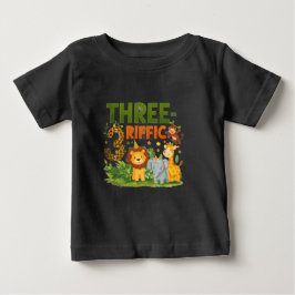 Camiseta de aniversário de 3 anos da selva para cr