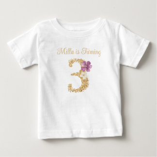 Camiseta de Aniversário de 3 anos do Coelho de Jar
