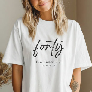Camiseta de aniversário de 40 anos personalizada c