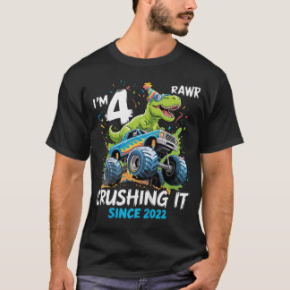 Camiseta de aniversário de 4 anos de idade com cam