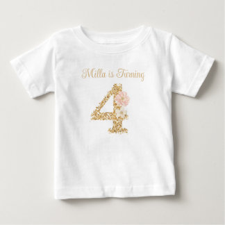 Camiseta de Aniversário de 4 Anos do Coelho de Jar
