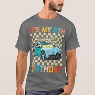 Camiseta de aniversário de 5 anos para menino corr