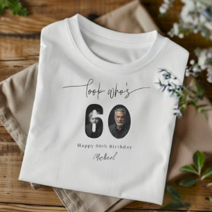 Camiseta de aniversário de 60 anos com foto person