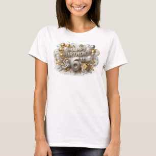 Camiseta de aniversário de 6 anos laranja limpo De