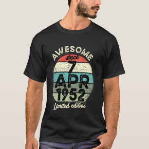 Camiseta de Aniversário de 70 Anos 7 Abril 1952 70