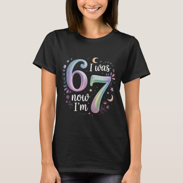 Camiseta de Aniversário de 7 Anos para Menina com  (Frente)