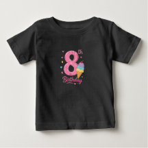 Camiseta de Aniversário de 8 Anos para Criança