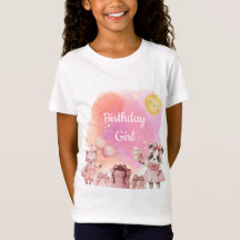 Camiseta de aniversário de animal de pastel doce