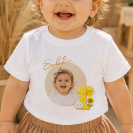 Camiseta de aniversário de bebê com foto personali