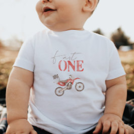 Camiseta de Aniversário de Bebê Moto Vermelha Fast
