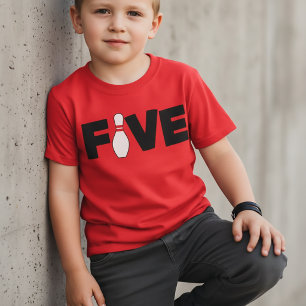 Camiseta de Aniversário de Boliche de 5 Anos para
