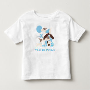 Camiseta de aniversário de cachorros azuis persona