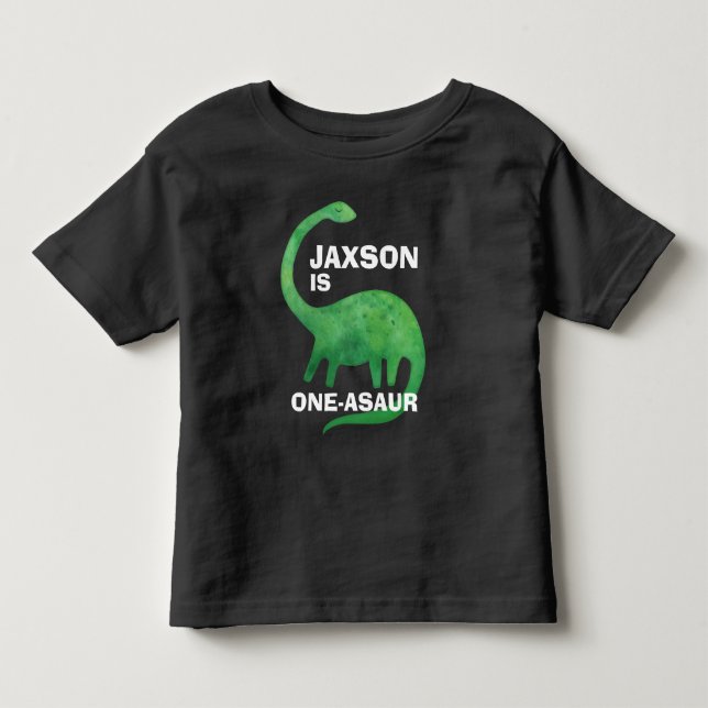 Camiseta de Aniversário de Dinossauro - Qualquer I (Frente)