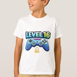 Camiseta de Aniversário de Gamer Nível 16 para Ado