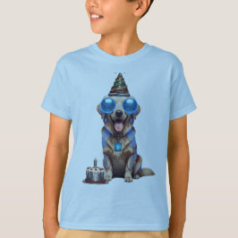 Camiseta de Aniversário de Meninos Retriever Doura