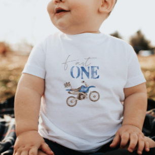 Camiseta de Aniversário de Moto Off-Road Azul Fast