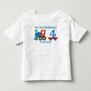 Camiseta de aniversário de trem fofo para crianças