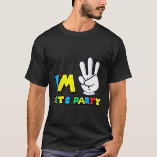 Camiseta de Aniversário de Três Anos de Meninas 3º