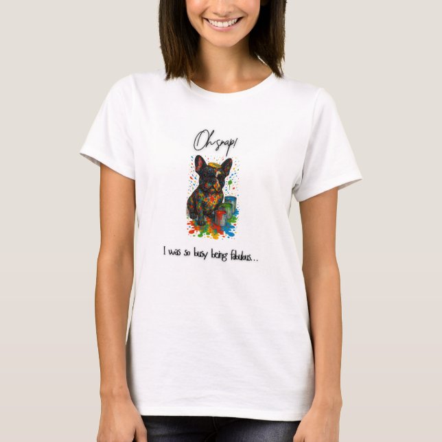 Camiseta de aniversário de um cão LGBT francês eng (Frente)