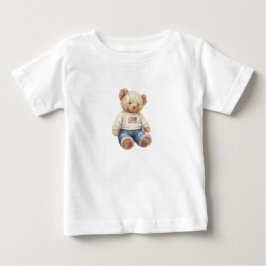 Camiseta de aniversário de ursinho menino gêmeos