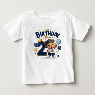 Camiseta de aniversário de urso fofo para menino d