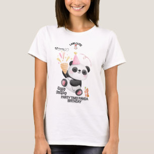 Camiseta de Aniversário do Panda Adorável Desig