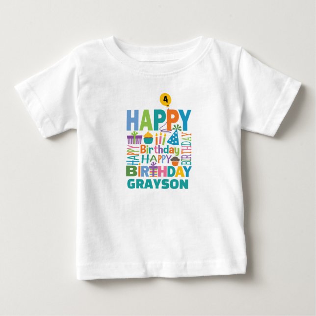 Camiseta de aniversário doce fofa para qualquer id (Frente)