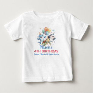 Camiseta de aniversário dos amigos do oceano