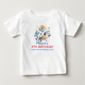 Camiseta de aniversário dos amigos do oceano