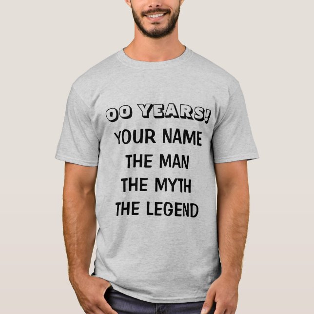 Camiseta de aniversário específica por idade o hom (Frente)