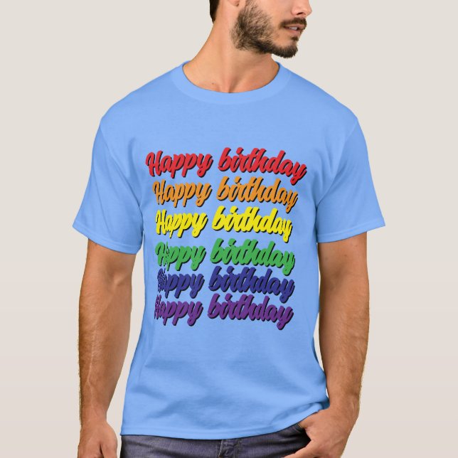Camiseta de aniversário feliz  (Frente)