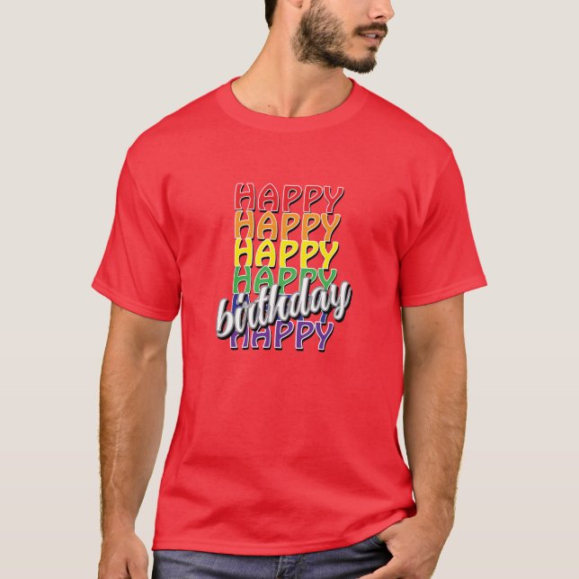 Camiseta de aniversário feliz  (Frente)