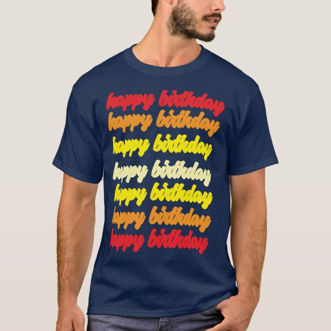 Camiseta de aniversário feliz  (Frente)