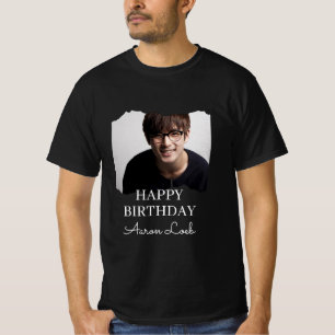 Camiseta de aniversário feliz minimalista