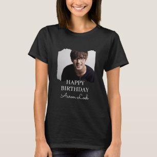 Camiseta de aniversário feliz minimalista
