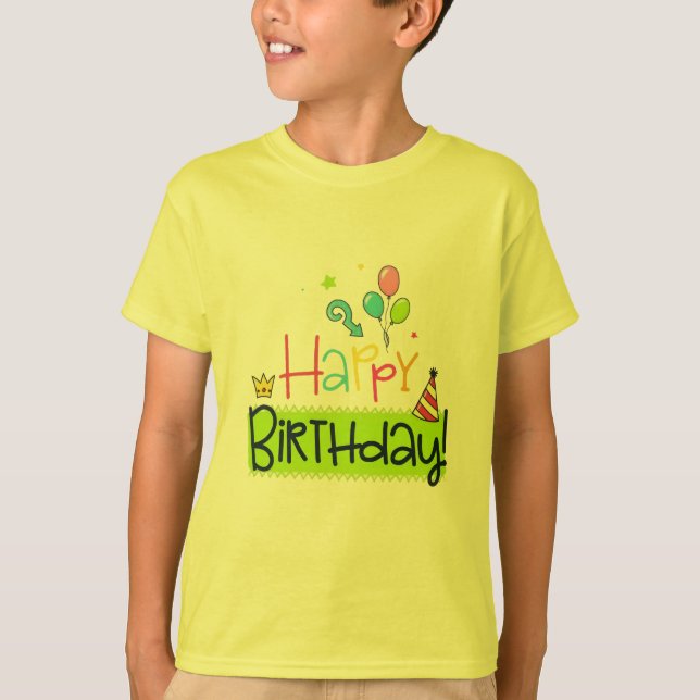 Camiseta de Aniversário Feliz para Crianças (Frente)