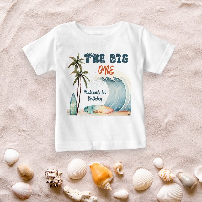Camiseta de Aniversário Little Surfer Wave (Criador carregado)