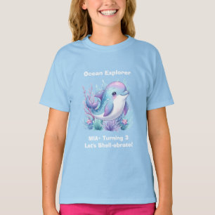 Camiseta de Aniversário Menina Debaixo do Mar