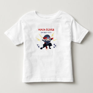 Camiseta de Aniversário Ninja Karatê Fofa para Cri